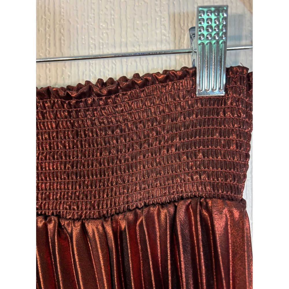 House of Harlow 1960 Pleated Shimmering Copper Party Skirt Sz M Fall - Picture 7 of 15